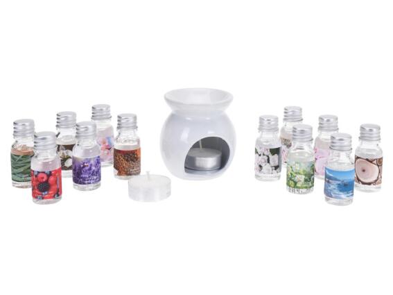 Σετ Αρωματικό Χώρου με 12 Διαφορετικά Έλαια των 10ml και 2 ρεσώ κεριά, Scent box