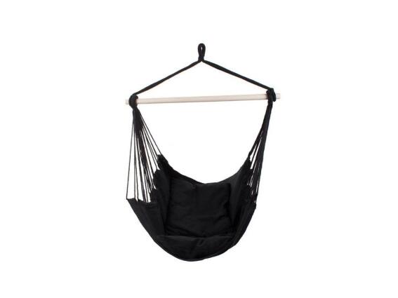 Aria Trade Αιώρα Κάθισμα Μαύρο Μονή Κρεμαστή Κούνια σε μαύρο χρώμα με 2 μαξιλάρια μεγίστου βάρους 120kgHanging hammock 01433 95x90cm