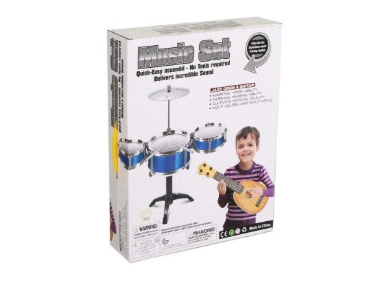 Σετ Παιδικά Ντραμς Drums με 5 τύμπανα, 1 πιατίνι και κιθάρα, Drums set