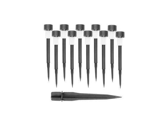 Σετ ηλιακά φανάρια κήπου 10 τεμαχίων, ύψους 30cm με καρφί, LED Solar Powered