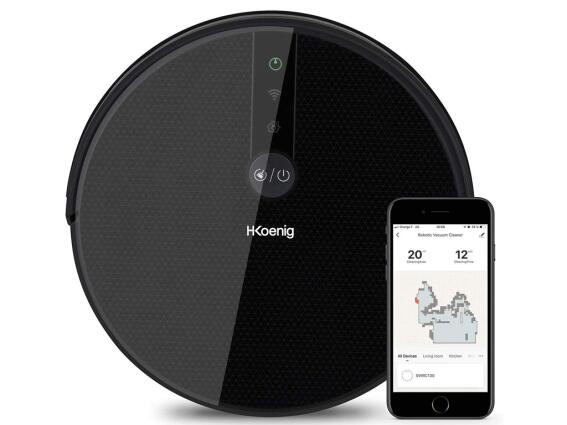 H.Koenig Ηλεκτρική Αυτόνομη Σκούπα Σφουγγαρίστρα Ρομπότ Gyro+ με φίλτρο HEPA Wi-Fi SWRC130