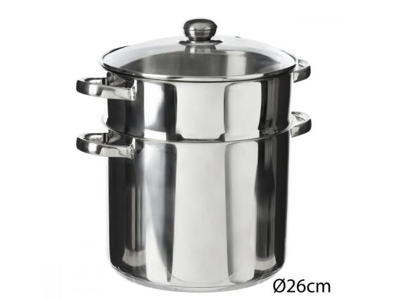 Aria Trade Χύτρα Ατμομάγειρας 11L 26cm Inox