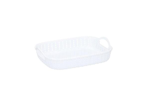 Πλαστικός Δίσκος Σερβιρίσματος με λαβές σε 4 χρώματα, 27x20x7 cm, Table tray Λευκό