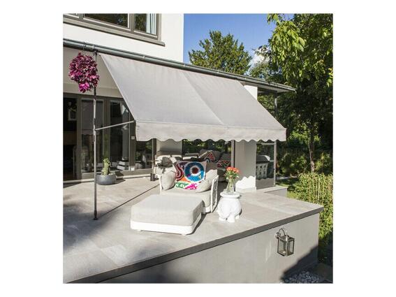 Πτυσσόμενη Γκρι Τέντα Ρυθμιζόμενου ύψους από Πολυεστέρα 300x120x200-300 cm, Awing