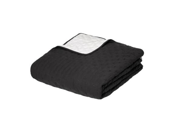 Διπλό Κουβερλί Μονόχρωμο Διπλής όψης σε Μαύρο χρώμα, 240x260 cm, Bed cover