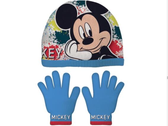 Mickey Mouse Παιδικό Σετ Σκουφάκι One Size με Γάντια, σε Μπλε χρώμα