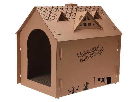 Σπιτάκι από Χαρτόνι για γάτες και σκύλους, 44x48x36 cm, Cardboard house