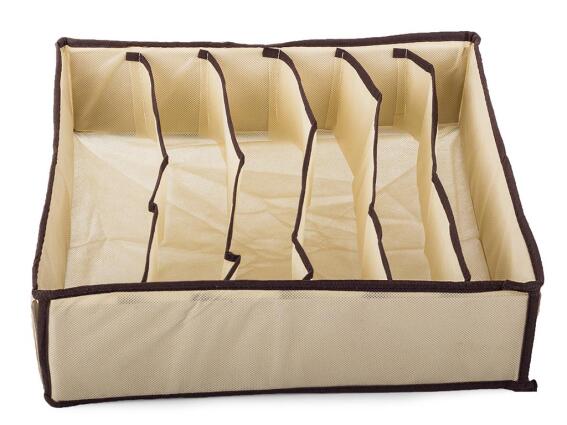 Θήκη Οργάνωσης Συρταριού με 6 οριζόντιες θήκες σε μπεζ χρώμα, 34x30x10 cm