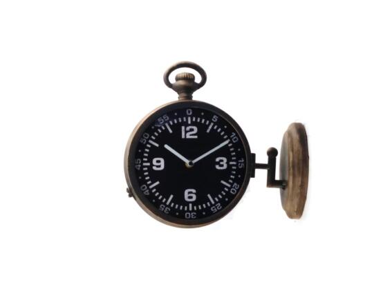 Διακοσμητικό Ρολόι Τοίχου Μεταλλικό 2 Όψεων, 28x10x3 cm