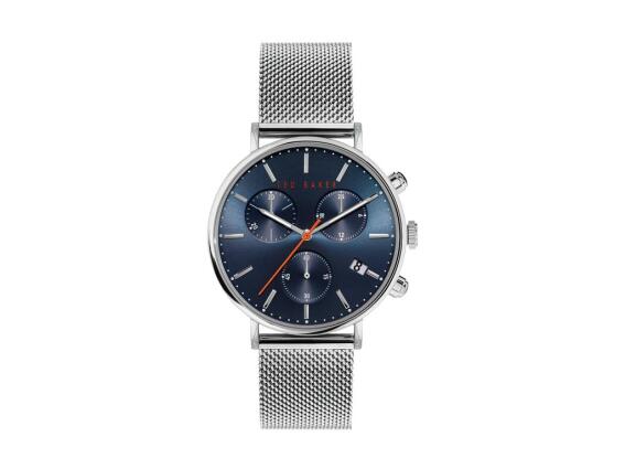 Ted Baker Ανδρικό Ρολόι Χειρός με Μπλε Καντράν και Ασημί Μπρασελέ από Ανοξείδωτο Ατσάλι, BKPMMS120