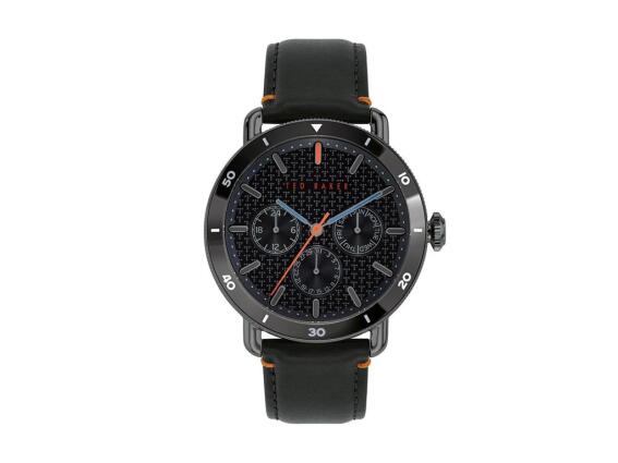 Ted Baker Ανδρικό Ρολόι Χειρός με Μαύρο Καντράν και Μαύρο Δερμάτινο Λουράκι, BKPMGS003