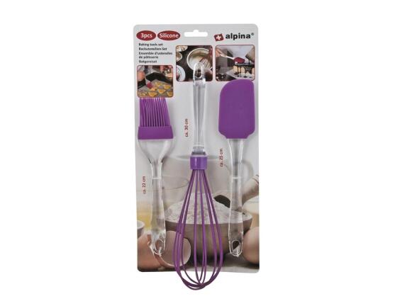 Alpina Switzerland Σετ Εργαλεία Κουζίνας Ζαχαροπλαστικής από Σιλικόνη 3 τεμαχίων, 16974 Μωβ