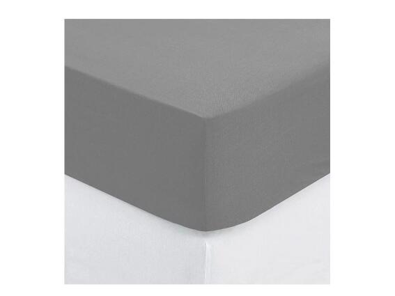 Διπλό Κατωσέντονο με λάστιχο από 100% Βαμβάκι σε γκρι χρώμα, 160x200 cm