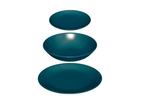 Πήλινο Σετ Σερβίτσιο Πιάτων 18 τεμαχίων σε Μπλε χρώμα, 26x21x20 cm