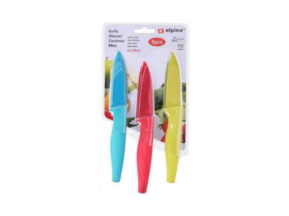 Alpina Σετ Μαχαίρια Κουζίνας Κεραμικά Γενικής Χρήσης σε τρία χρώματα, μήκος 19 cm
