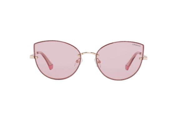 Polaroid Γυναικεία Γυαλιά Ηλίου Cat Eye με Μεταλλικό Χρυσό Σκελετό και Ροζ Φακούς, PLD 4092/S EYR 58