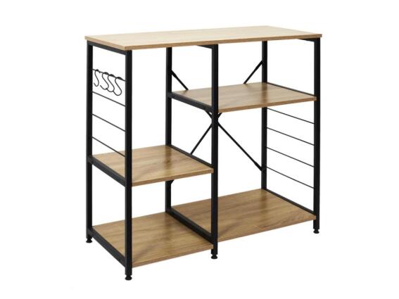 Ξύλινο μικροέπιπλο κουζίνας ή Μπάνιου για όργάνωση αντικειμένων, με μεταλλικό σκελέτό, 40x90x82 cm