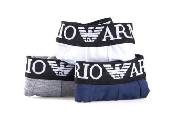 Emporio Armani Σετ Ανδρικά Μποξεράκια 3 τεμαχίων με λάστιχο σε 3 χρώματα, AR9701663 Medium