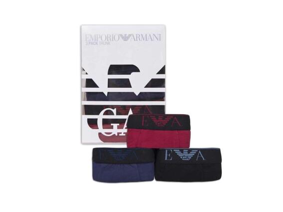 Emporio Armani Σετ Ανδρικά Μποξεράκια 3 τεμαχίων με λάστιχο σε 3 χρώματα, AR5059295 XXLarge