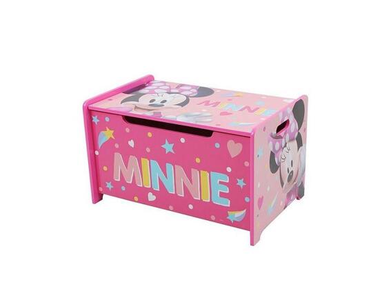 Ξύλινο Έπιπλο Μπαούλο Αποθήκευσης παιχνιδιών με Θέμα τη Minnie Mouse από Ξύλο MDF, 62.5x40x37 cm