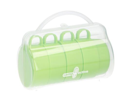 Camp Active Σετ ποτηράκια 225ml, 4 τεμαχίων για Camping και Πικνίκ σε ειδική θήκη, 14x8x17cm Πράσινο