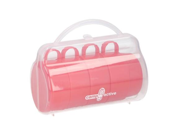 Camp Active Σετ ποτηράκια 225ml, 4 τεμαχίων για Camping και Πικνίκ σε ειδική θήκη, 14x8x17cm Κόκκινο