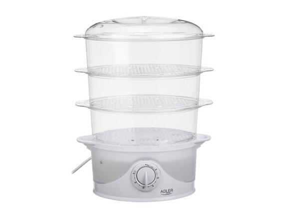 Adler AD 633 Ατμομάγειρας 800W 9Lt με 3 Διαφανή Αποσπώμενα Διαμερίσματα