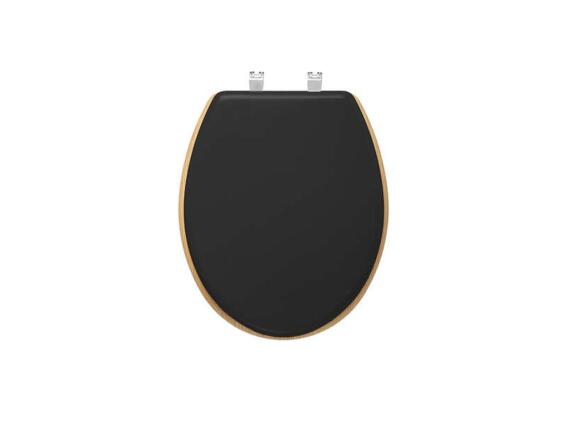 Ξύλινο Καπάκι Λεκάνης Μπάνιου με Μαύρη Επιφάνεια, 36x46.5x5.5 cm