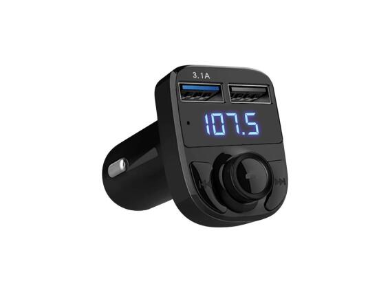 Bluetooth Πομπός Αυτοκινήτου FM Transmitter Φορτιστής για Smartphones με 2 θύρες USB, 3.7x4.5x6 cm
