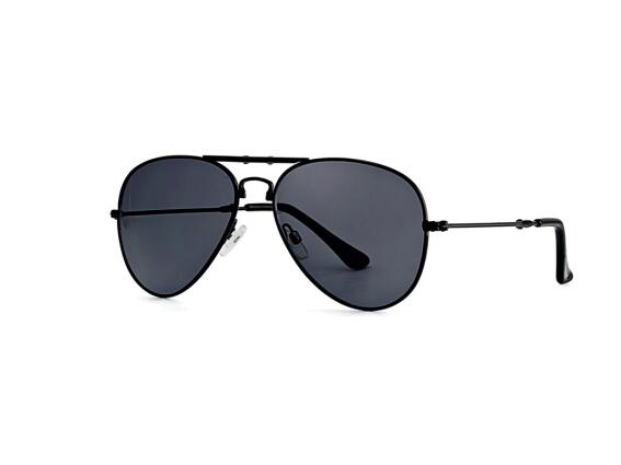 Aviator Unisex Γυαλιά Ηλίου τύπου Aviator με μεταλλικό μαύρο σκελετό και γκρι φακούς, AVGSR 5BK 63