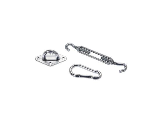 Σετ Αξεσουάρ Στήριξης για Πανί Σκίασης 3 Τεμάχια, μεταλλικοί γάντζοι σε χρώμα Inox