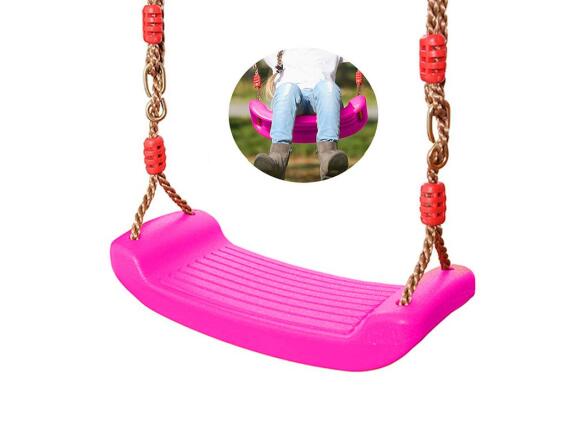 Παιδική Κούνια Κήπου πλαστική, Κρεμαστή χωρίς Πλάτη σε φούξια χρώμα, 44x1x7.5 cm