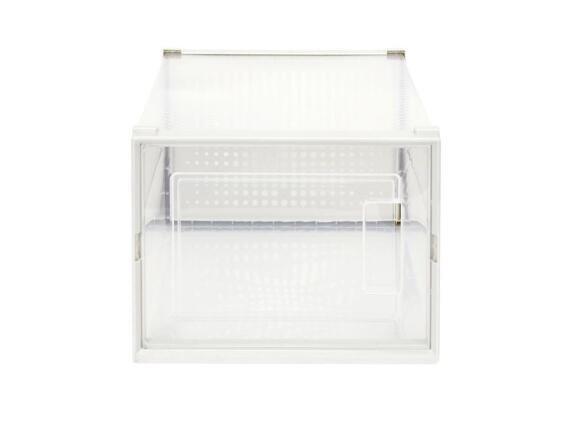 Κουτί αποθήκευσης παπουτσιών πλαστικό, διάφανο, με πορτάκι, 33x25x14 cm