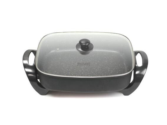 Ηλεκτρικό Αντικολλητικό Τηγάνι Πολυμάγειρας Τεπανγιάκι 1500W σε μαύρο χρώμα,  ES-1500.2