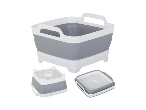 Πτυσσόμενο Καλάθι Απλύτων σε Τετράγωνο σχήμα με λαβές Χωρητικότητας 8lt από Πλαστικό, 30.5x31x17 cm