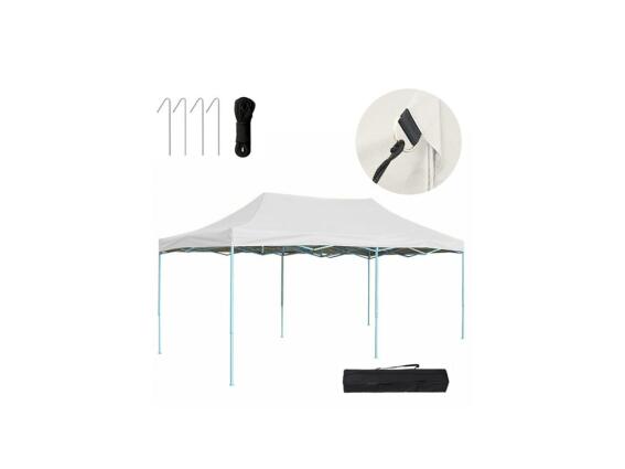 Hoppline Πτυσσόμενο Κιόσκι Τέντα με Μεταλλικό σκελετό σε Λευκό Χρώμα 2.9x5.7x3.5 μέτρα, HOP1000809-3