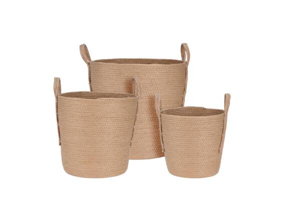 Σετ Χάρτινα Καλάθια 3 τεμαχίων Μπεζ χρώμα σε 3 διαφορετικά μεγέθη, Decorative Baskets