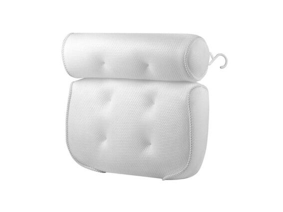 Αντιολισθητικό Μαξιλάρι Μπάνιου για τη Μπανιέρα από Πολυεστέρα σε Λευκό χρώμα, 32x36x8 cm