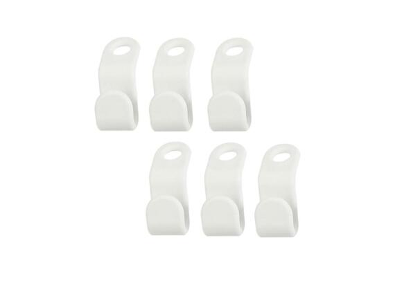 Σετ Γάντζοι για Κρεμάστρες 6 τεμαχίων από Πλαστικό σε Λευκό χρώμα, 4.2x1.8x1.8 cm