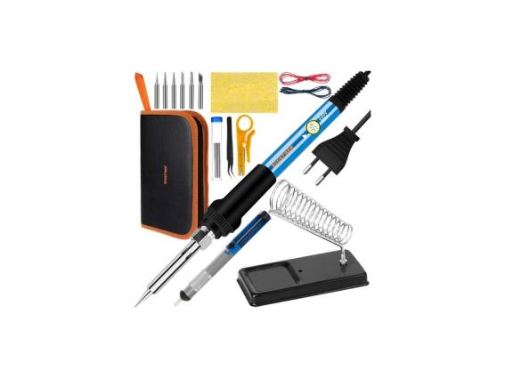 Σετ 17 τεμαχίων Κολλητήρι Ρεύματος Ισχύος 60W με Βάση και Θήκη Μεταφοράς, 22.5x2.5x2.5 cm