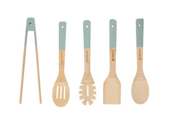 Alpina Σετ σερβιρίσματος και μαγειρικής 5 τεμαχίων από Bamboo, 3x6x30 cm Φυστικι Φυστικί