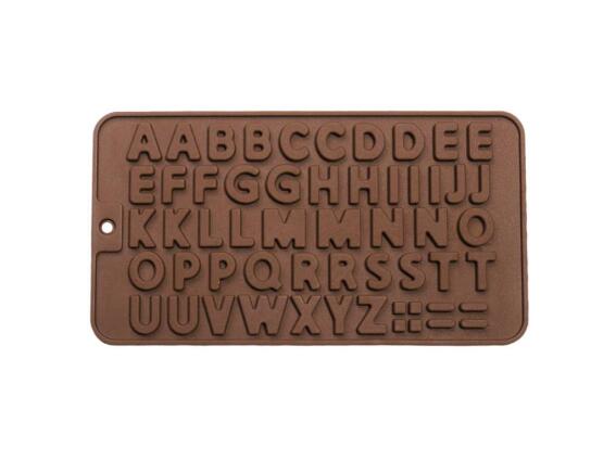 Φόρμα Σιλικόνης Καλούπι Διακόσμησης με γράμματα, σε καφέ χρώμα, 21.5x11.5 cm