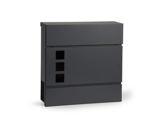 Γραμματοκιβώτιο Εξωτερικού Χώρου με Κλειδαριά και Θέση για Εφημερίδα, σε Ανθρακί χρώμα