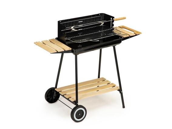 Aria Trade Μεγάλη Φορητή Ψησταριά Μπάρμπεκιου Barbeque Κάρβουνου με Σχάρα και Σούβλα 86x37x84cm