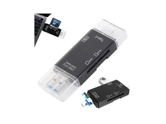 USB Card Reader ταχύτητας 480Mbps για κάρτες SD Micro SD Micro USB USB USB-C 2.0 type C, 7.5x2.7x1cm