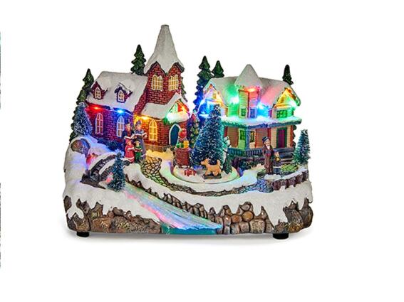 Χριστουγεννιάτικο Διακοσμητικό με Ήχο Κίνηση και Φωτισμό Led 25x14x20 cm, Christmas Scene