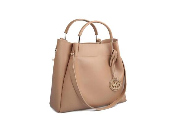 Beverly Hills Polo Club 396 Γυναικεία Τσάντα Χειρός σε Μπεζ χρώμα, 34x16x33 cm, 657BHP0574