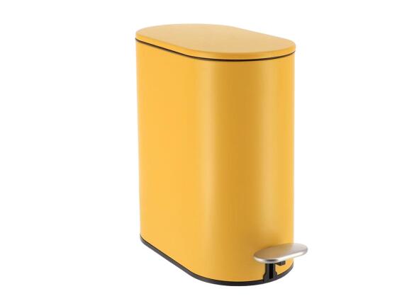 Κάδος Απορριμάτων Μπάνιου σε Κίτρινο χρώμα και Οβάλ Σχήμα Χωρητικότητας 5 Λίτρων, 14x14x28.5 cm