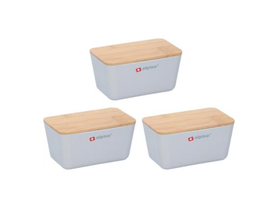 Alpina Σετ πλαστικά δοχεία αποθήκευσης τροφίμων 3 τεμαχίων, Χωρητικότητας 0.500L, 6.6x13x8 cm, 25151