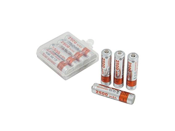 Σετ επαναφορτιζόμενες μπαταρίες ΑΑΑ 4 τεμαχίων, 2500 mAh